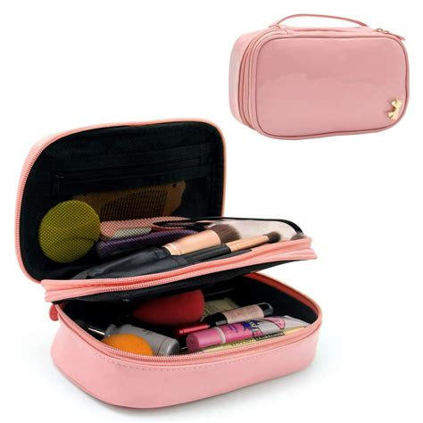 Relavel Makeup Bag Small Travel Cosmetic Bag For Women Girls Makeup Brushes Bag Portable 2 Layer