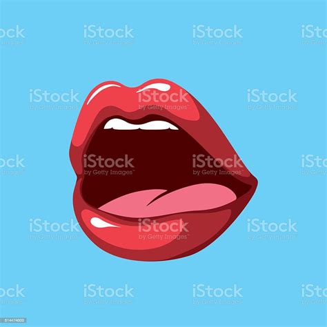 Mouth With Red Lips Stock Illustration Download Image Now Istock