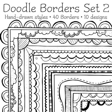 Cute Doodle Page Borders 02 Etsy Australia