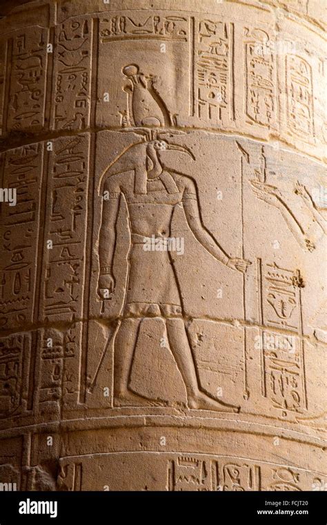 Relief Depicting The God Thoth Temple Of Isis Island Of Philae Aswan