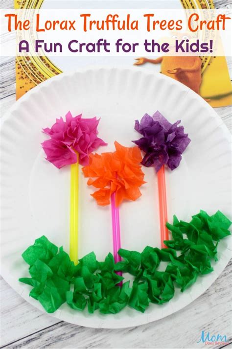The Lorax Truffula Trees Craft A Fun Craft For The Kids Mom Does