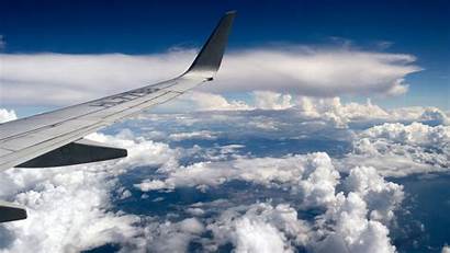 Airplane Plane Sky Clouds Wing Aircraft Flight