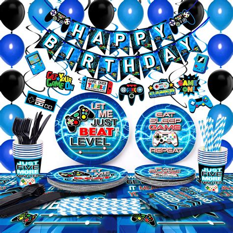 Buy Blue Video Game Party Supplies Gaming Party Decoration For Paper