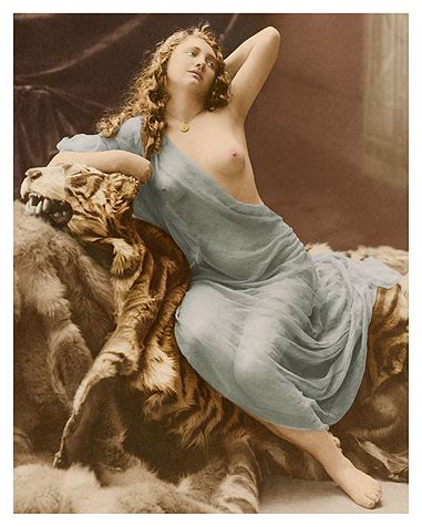 Art Prints Posters Classic Vintage French Nude Hand Colored