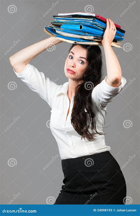 Overworked Business Woman Stock Image Image Of People 24098193