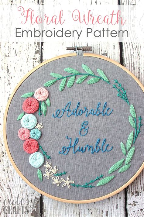 This is part 1 of the + 5o basic embroidery stitches for beginners series (6 parts hand embroidery tutorials for beginners) all embroidery basics , in this. "Adorable and Humble" Free Floral Wreath Hand Embroidery ...