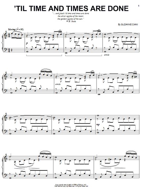 Til Time And Times Are Done Sheet Music Suzanne Ciani Piano Solo