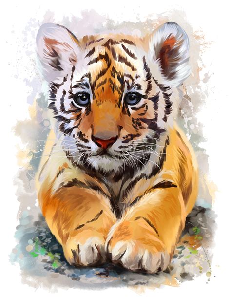 Tiger Illustration Watercolor Illustration Watercolor Tiger