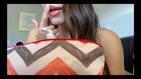 ASMR Up Close Lipgloss Application Tingly Mouth Sounds Tapping YouTube