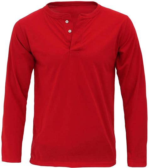 Red Henley Long Sleeve Shirt Full Sleeves In Australia