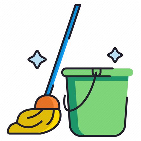 Bucket Cleaning Mop Icon Download On Iconfinder