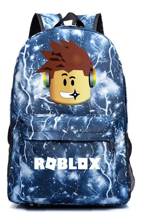 Roblox Mochila Escolar Fashion Backpack Azul Relámpago Mercado Libre