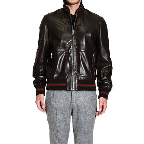 Gucci Bomber Jacket With Embroidery In Brown For Men Black Brown