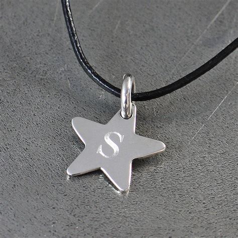 Initial Silver Star Pendant By Hersey Silversmiths