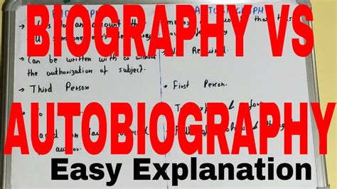 Biography Vs Autobiographydifference Between Biography And