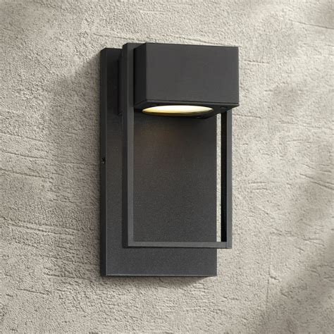 Possini Euro Design Modern Outdoor Wall Light Fixture Led Textured