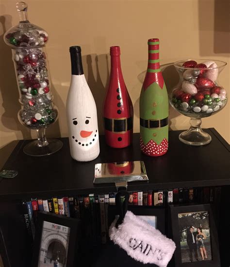 It is what we call garage wine. Painted wine bottles - snowman, Santa, & elf | Wine bottle ...