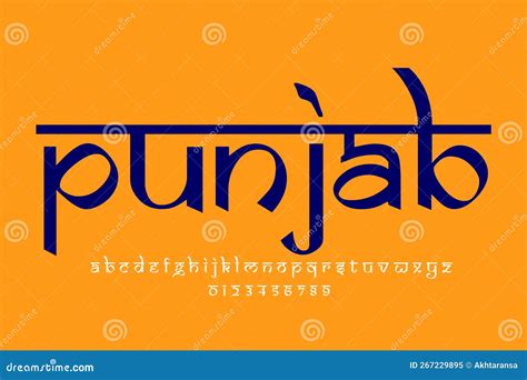 Indian State Punjab Text Design Indian Style Latin Font Design