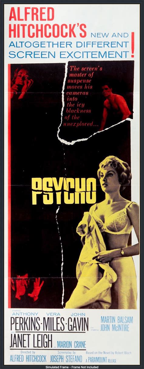Psycho 1960 Original Insert Movie Poster Original Film Art