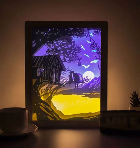 3D Paper Cut Light Box Template Digital SVG Files TREE LOVE - Etsy