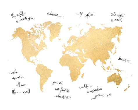 Carte Inspirational Quotes Gold World Map Ubicaciondepersonascdmxgobmx