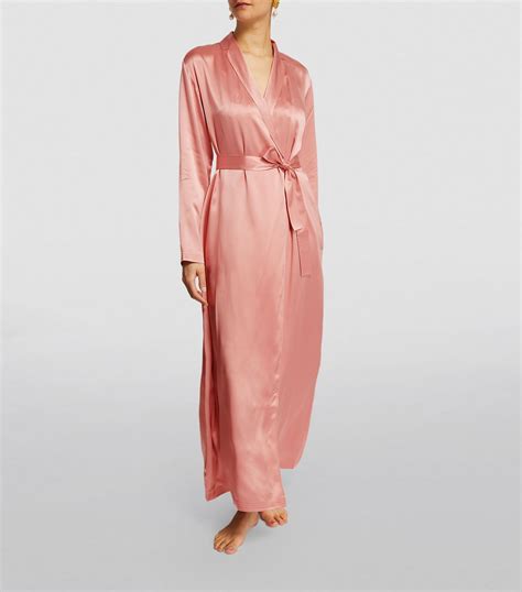 Womens La Perla Pink Silk Robe Harrods Uk