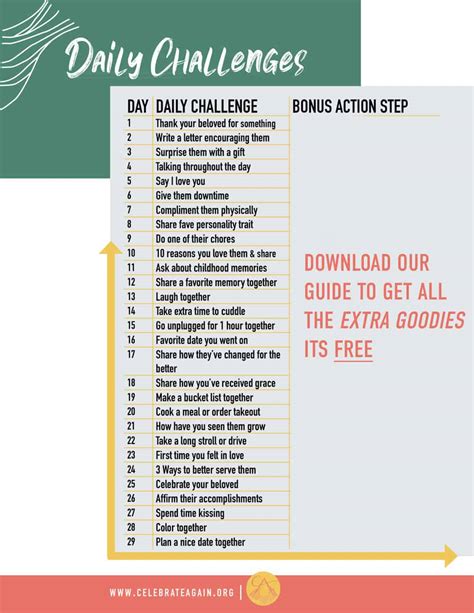 30 Day Relationship Challenge Printable