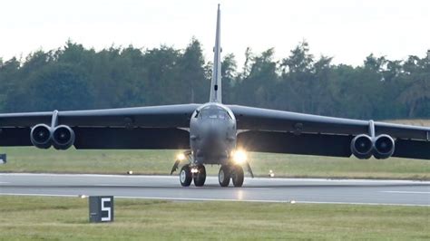Video B 52h Arrival And Departure At Fairford With Runway Light
