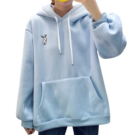 Pullover Tops Women Cute Cartoon Bugs Bunny Ear Sweatshirts Loose