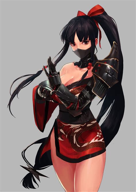 Wallpaper Long Hair Anime Girls Cleavage Armor No