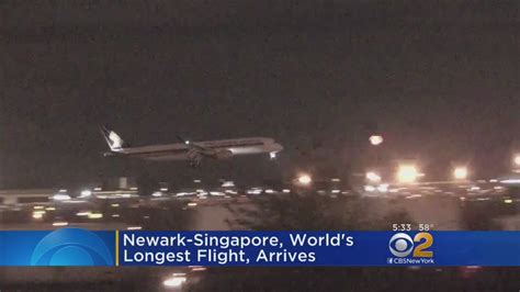 Worlds Longest Flight Arrives In Newark Youtube