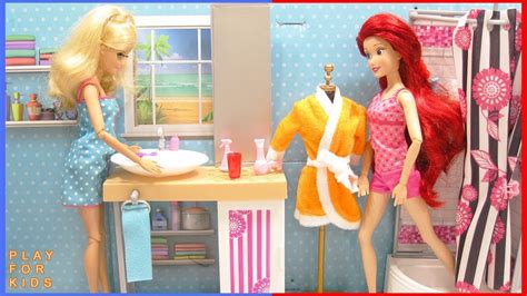 barbie doll morning routine in bedroom and bathroom 👠 youtube