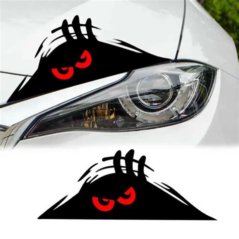 Red Eyes Monster Peeper Scary Funny Car Sticker Window Vinyl Decal