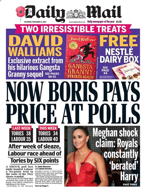 daily mail front page 13th of november 2021 tomorrow s papers today