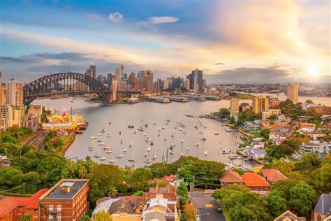 Downtown Sydney Skyline In Australia From Top View Stock Image Image