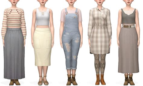 Cottage Core Looks Sims 4 Clothing Sims 4 Sims 4 Cc Packs