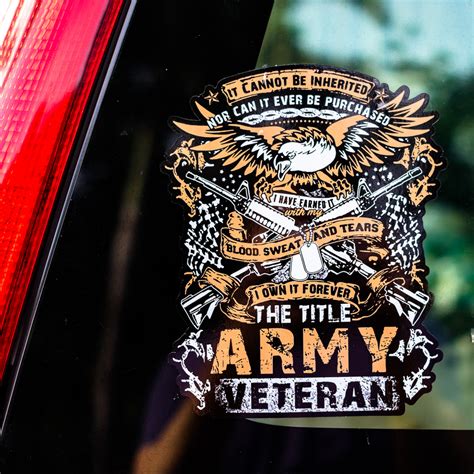 Army Veteran Decal With Army Veteran Army Decals