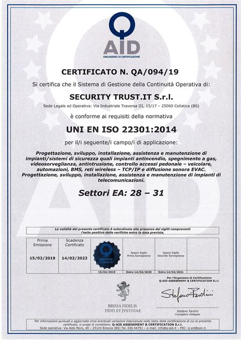 New ISO Certifications Security Trust