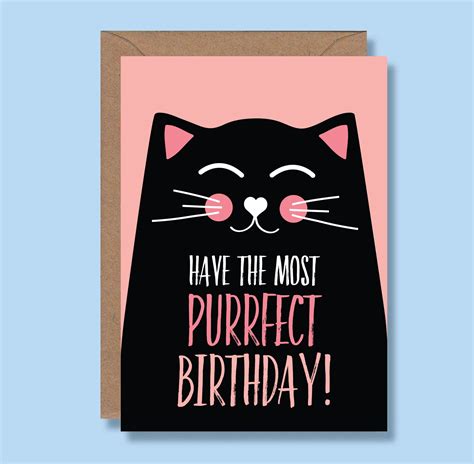 Cat Birthday Card Funny Cat Card Cat Lover Gift Funny Etsy
