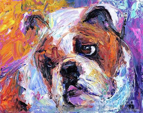 Impressionistic Bulldog Painting Poster By Svetlana Novikova Dog