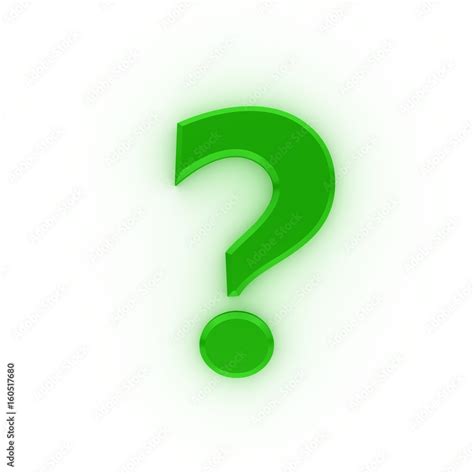 Question Mark 3d Colored Green Interrogation Point Punctuation Mark