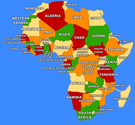 Acquire African Countries Map Free Vector