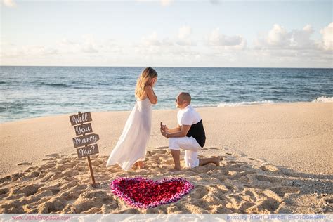 Sunset Marriage Proposal At Keiki Beach North Shore Oahu Hawaii