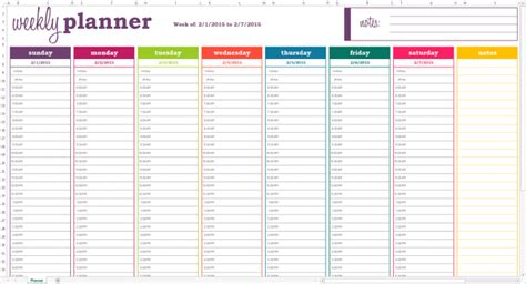 6 Weekly Planner Templates Word Excel Templates