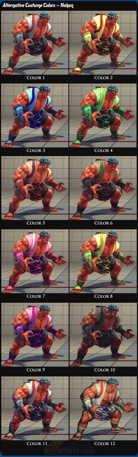 Costume And Alternative Outfit Colors For Hakan In Super