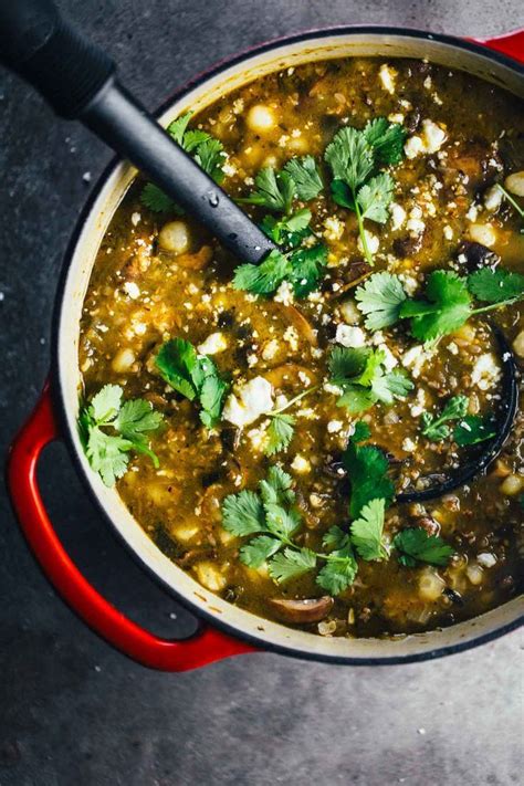 Maybe you would like to learn more about one of these? Mushroom Poblano Posole Verde | Recipe | Food, Vegetarian ...