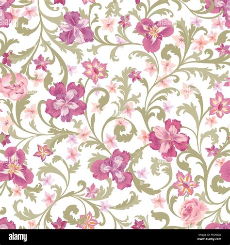 Floral Seamless Pattern Flower Background Flourish Garden Texture