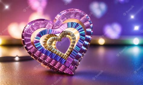 Premium Photo Heart 3d Concept Art For Valentine Day Love Romantic Background With Copy Space