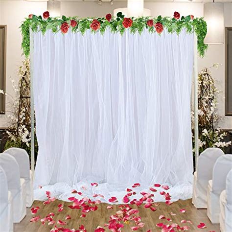 White Tulle Backdrop Curtain For Parties Weddings Baby Shower Birthday