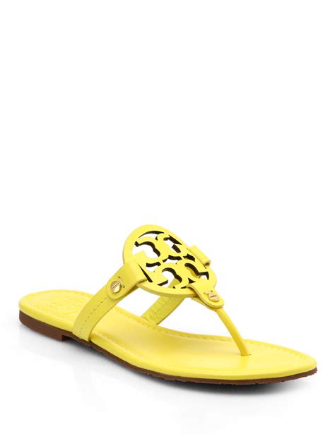 Discover the collection of the australian motogp rider jack miller. Tory burch Miller Patent Leather Logo Thong Sandals in ...